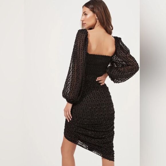 NEW ASTR the label Athens Dress Black Burnout - Picture 6 of 13